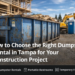 Blog header image with a dumpster portable restroom on construction site