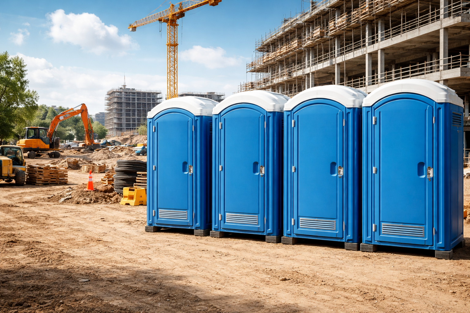 Portable Restrooms on a construction site