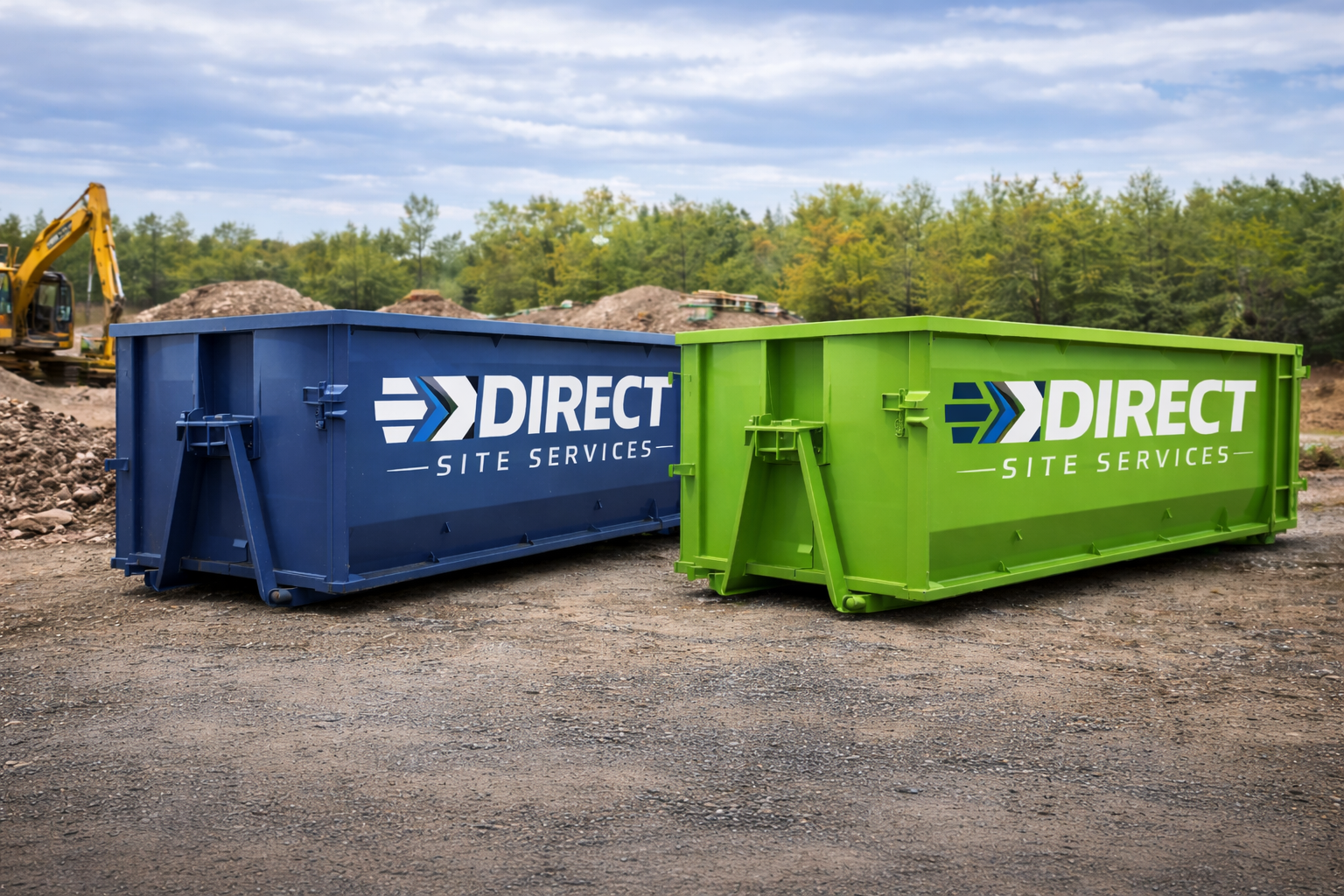 Direct Site Services dumpster rental on construction site